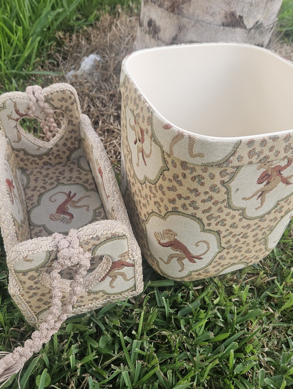 Waste Basket Monkies Bedroom / Bathroom  Monkey Trash Can Set